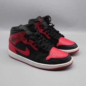 Nike Air Jordan 1 Mid Banned 2020 Men's Size 10.5 Black Red White 554724-074